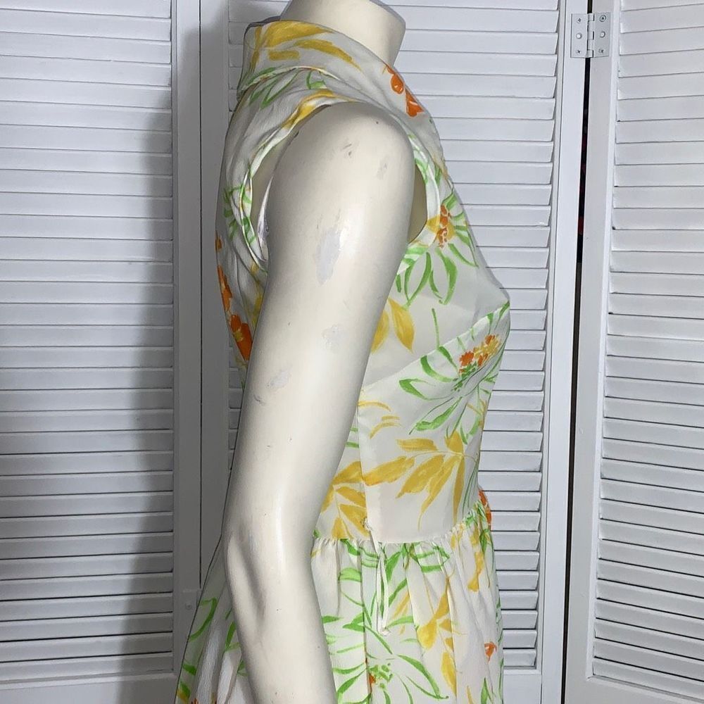 Vintage‎ Carol Brent Yellow Floral Dress Women’s Size 14 - Picture 6 of 16